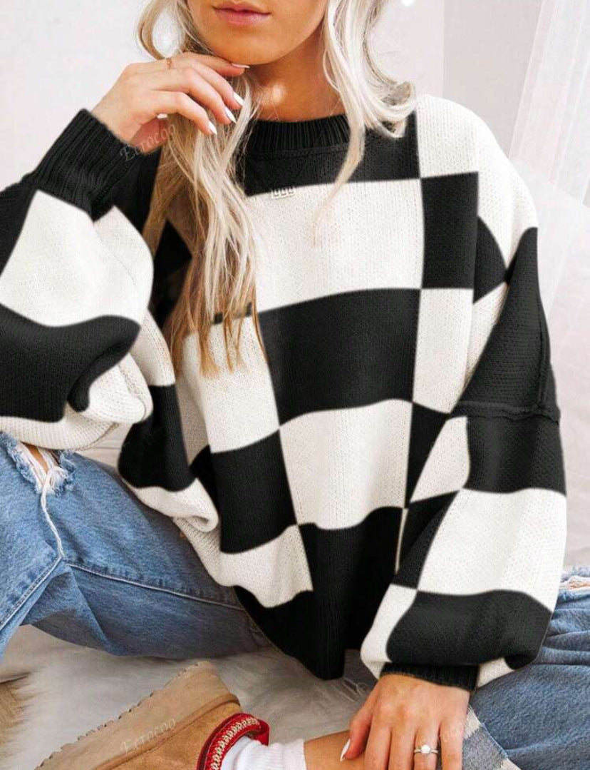 PREORDER: Cozy Checker Sweater 8.10.26