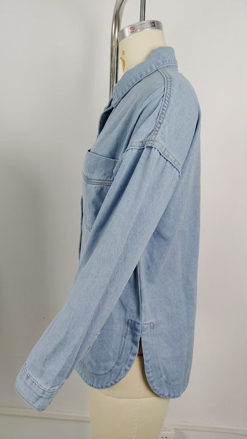 PREORDER: On the Move Denim Light Weight Button Down 1.19.26