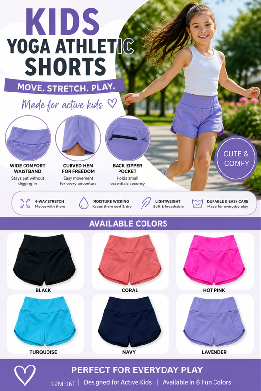 PREORDER: Kids Yoga athletic shorts 5.11.26