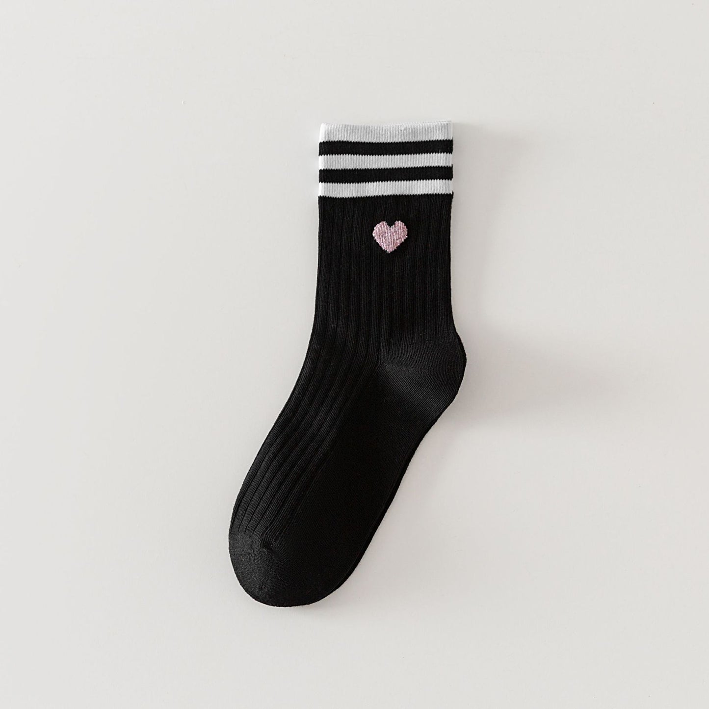 rts: Adult Stripe and Heart Cotton Socks