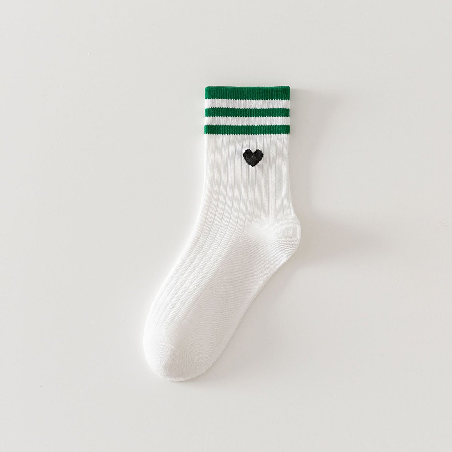 rts: Adult Stripe and Heart Cotton Socks