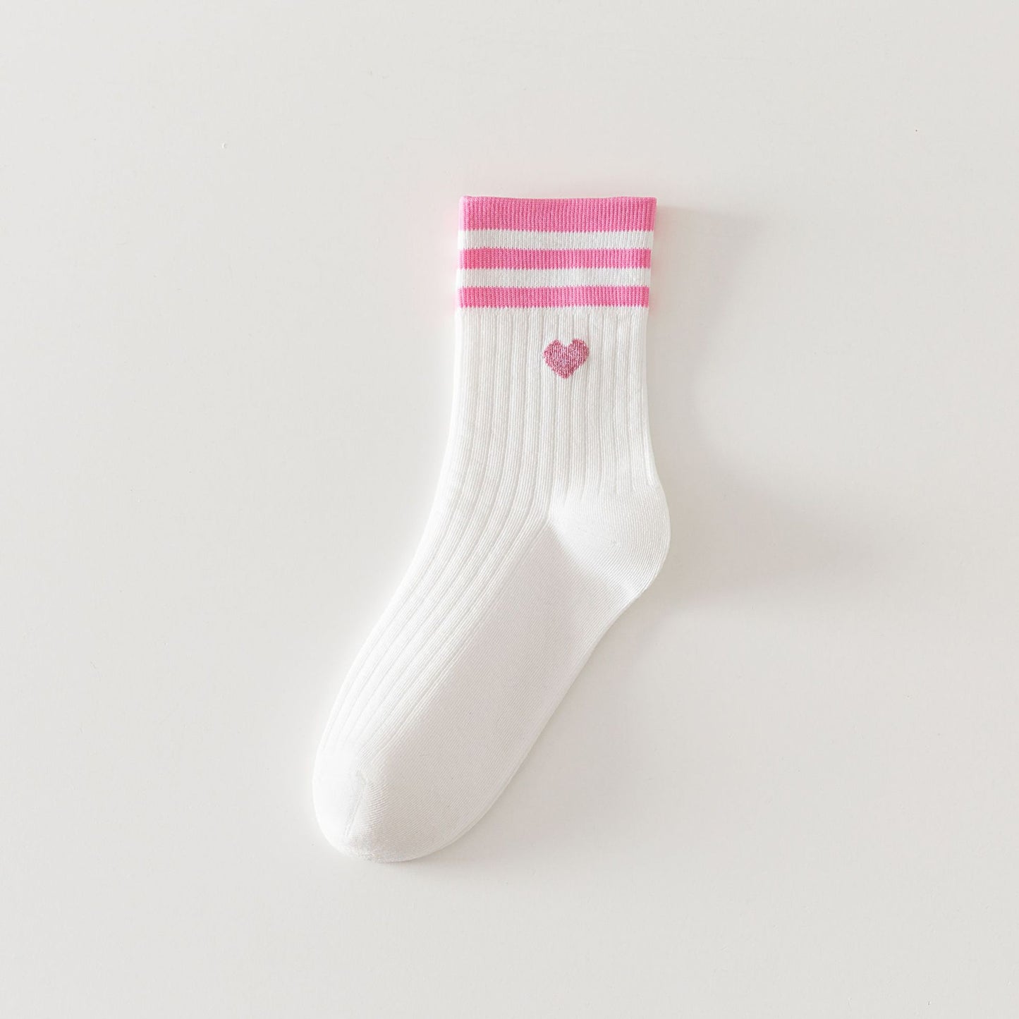 rts: Adult Stripe and Heart Cotton Socks