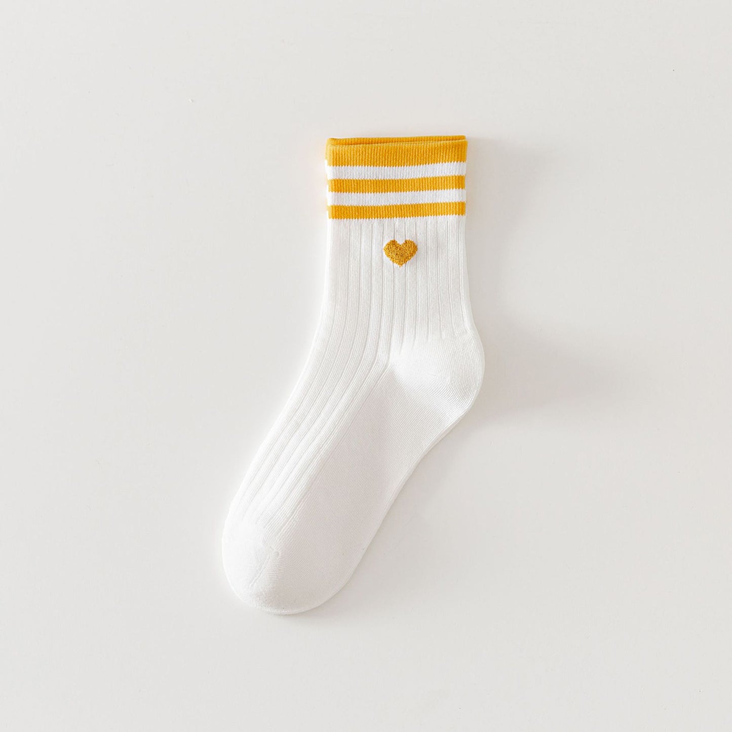 rts: Adult Stripe and Heart Cotton Socks