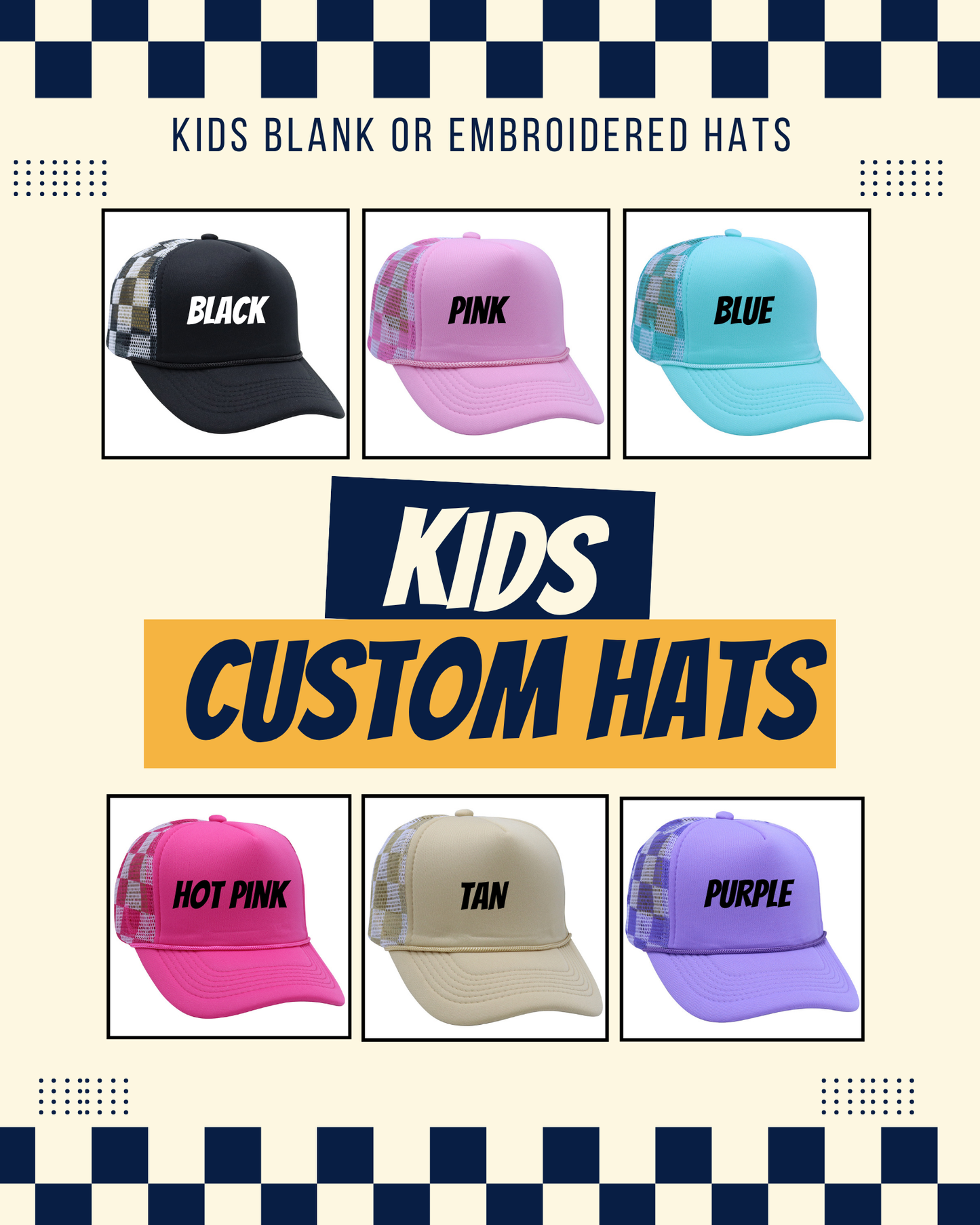 PREORDER: Kids Custom Hats 5.11.26