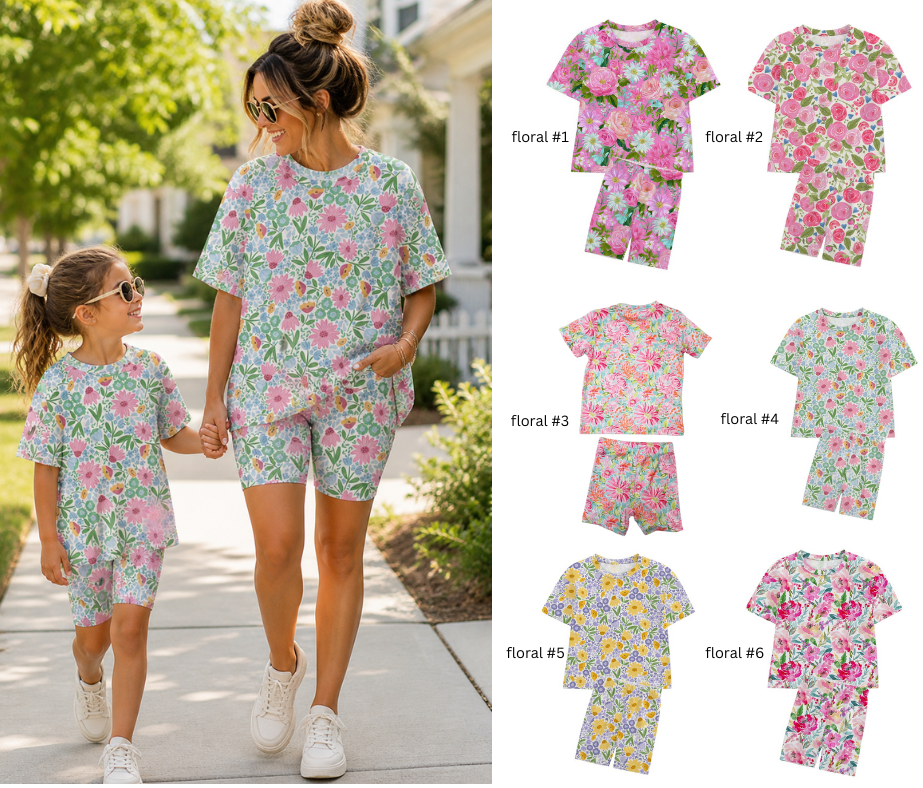 PREORDER: Mommy + Me Custom Oversize Tee & Bike Short Set (Seamless) 5.11.26