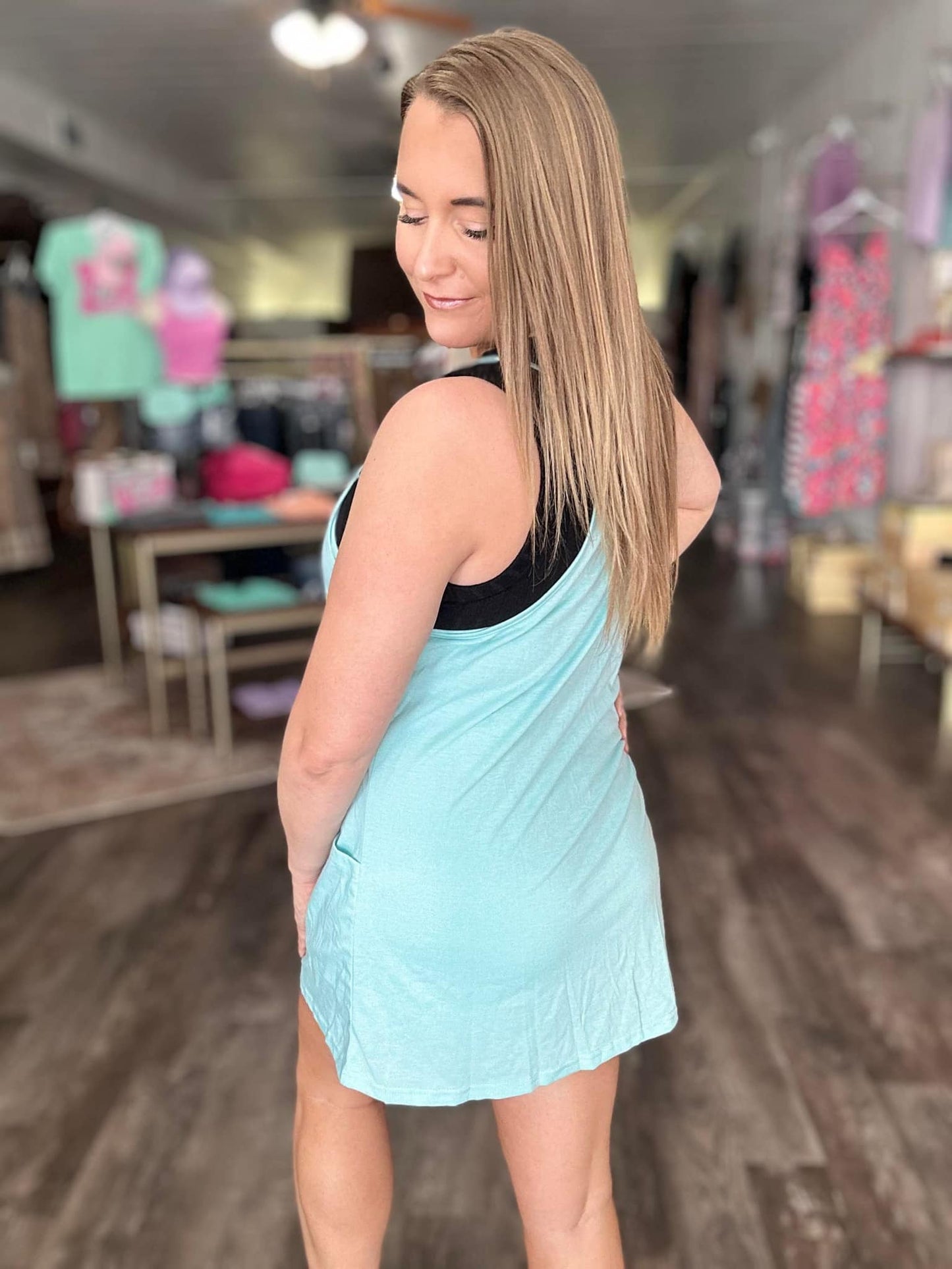 RTS: The Leslie Racerback Skort Romper