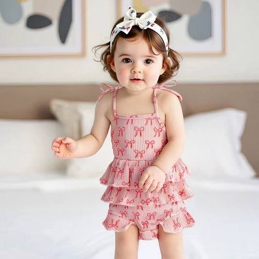 RTS: Pink bow onesie