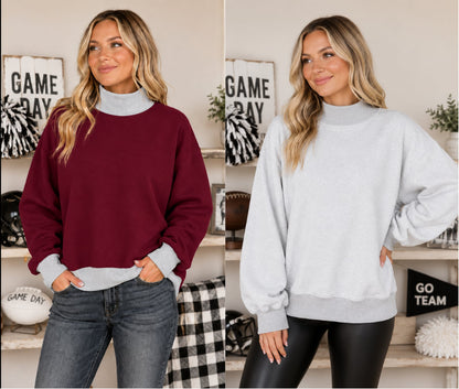 PREORDER: Custom Reversible Mock Neck Sweaters – NEW Colors 9.14.26