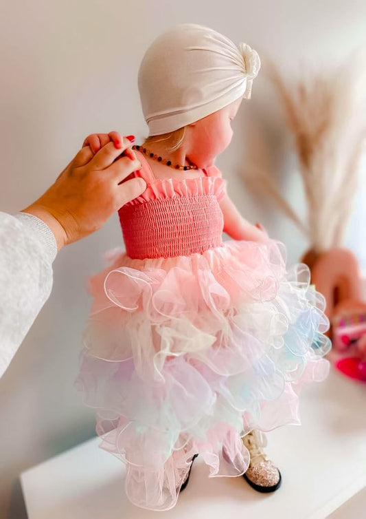 RTS: The Annabelle Muted Rainbow Tulle Dress