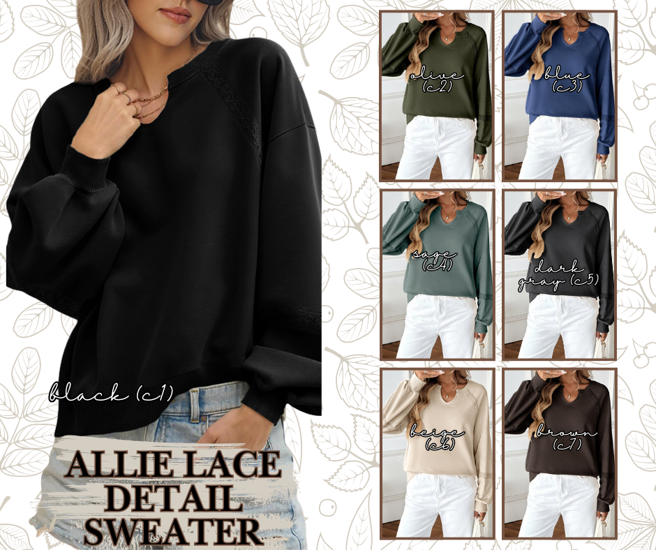 PREORDER: Allie Lace Detail Sweater 9.22.25