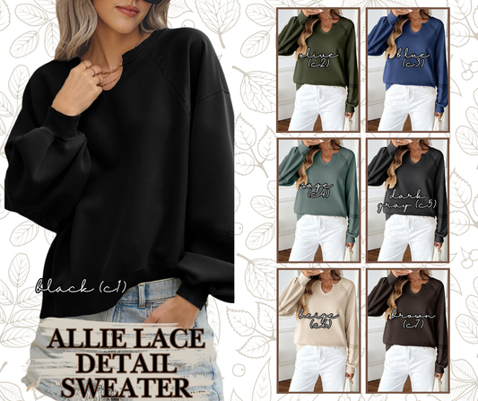 PREORDER: Allie Lace Detail Sweater 9.22.25