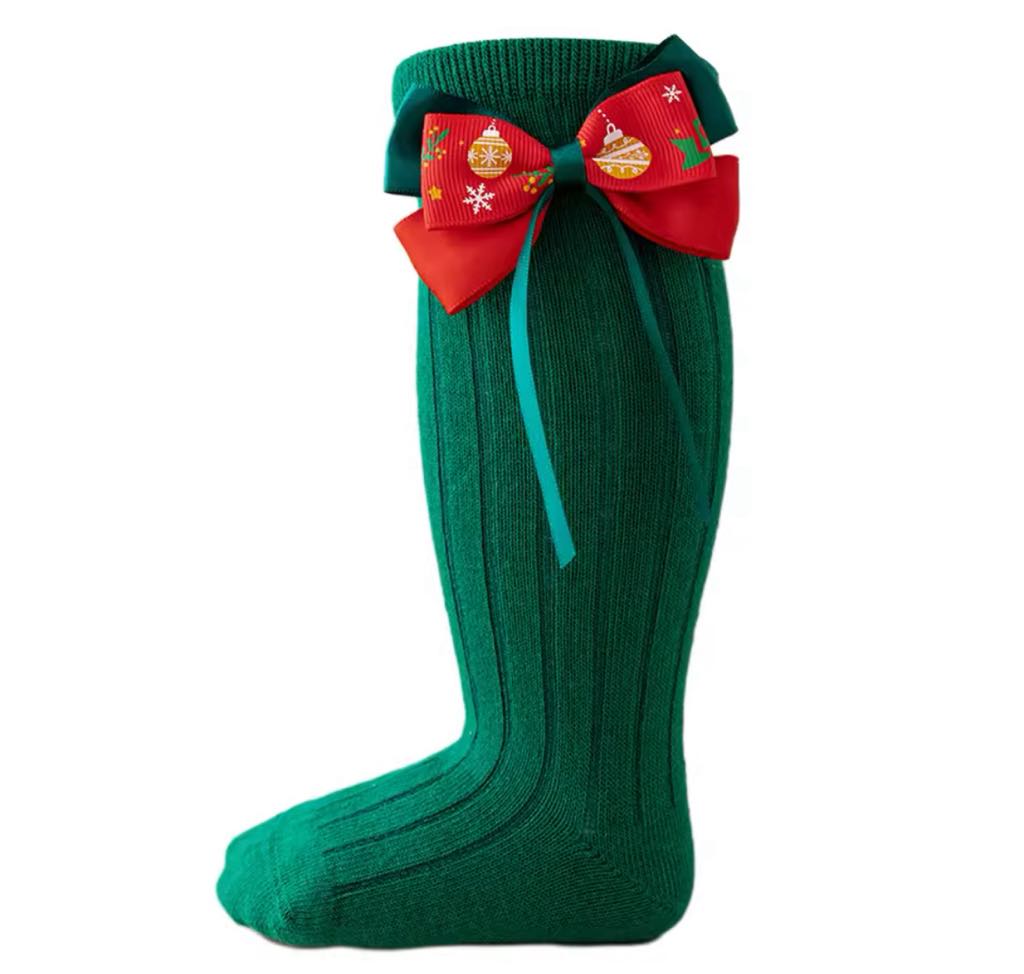 RTS: Holiday Bow Knee Socks