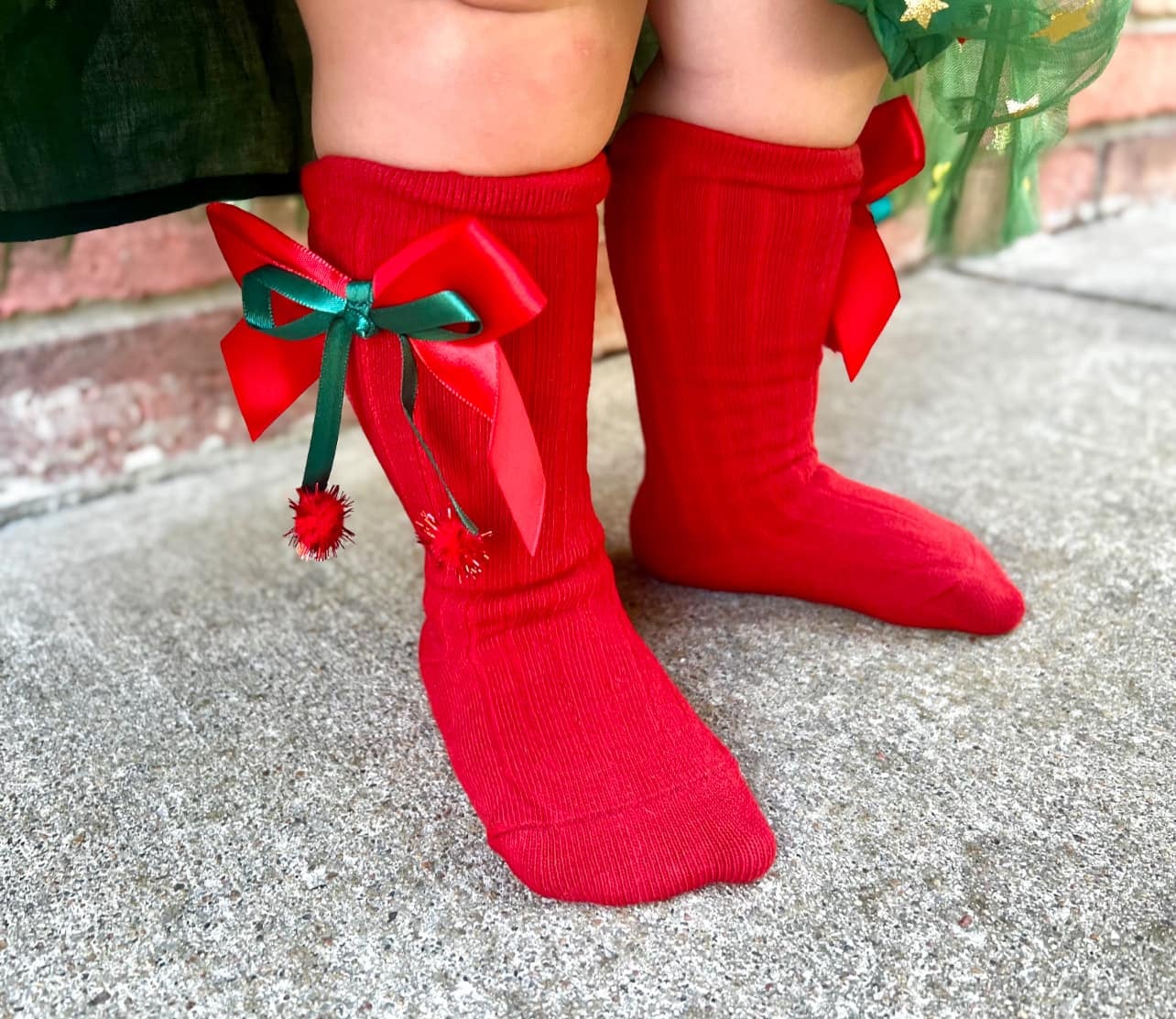 RTS: Holiday Bow Knee Socks