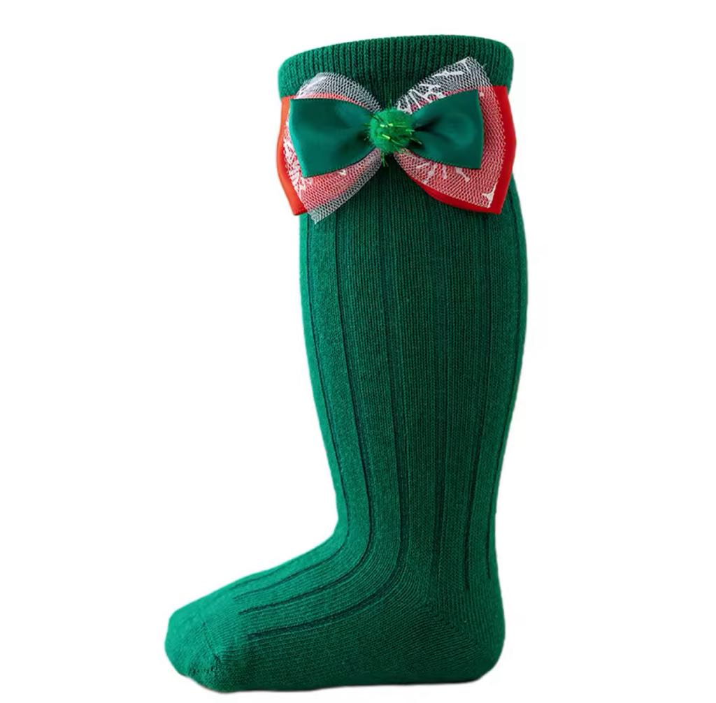 RTS: Holiday Bow Knee Socks