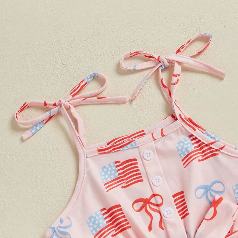 RTS: Flag and Bow Rompers