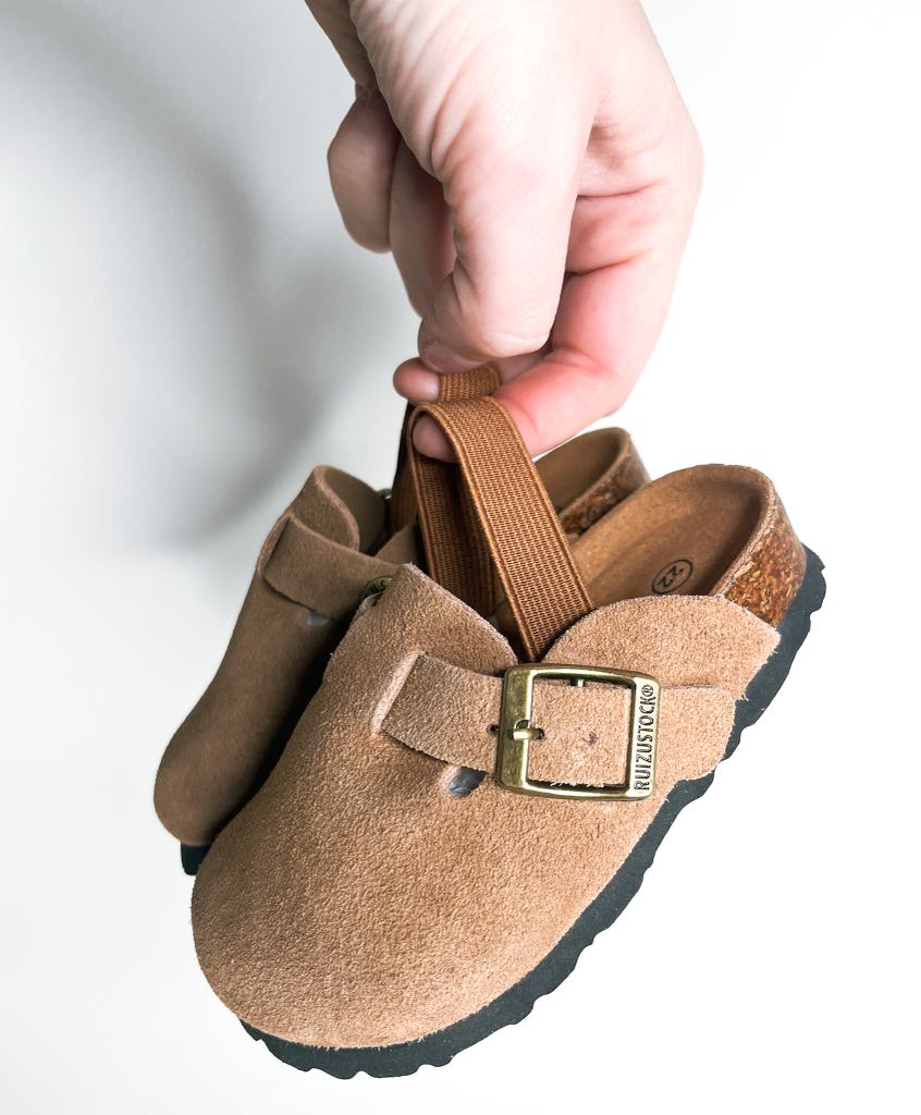 RTS: Leather Kid Clog with Heel Strap