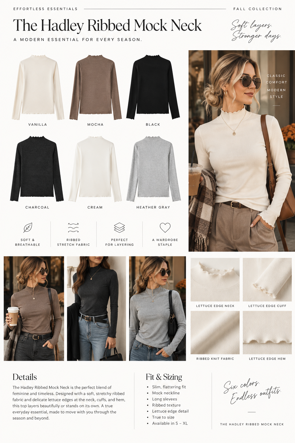 PREORDER: The Hadley Ribbed Mock Neck 9.21.26