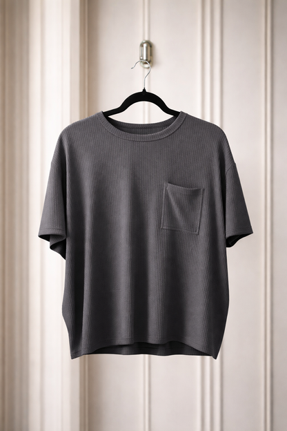 RTS: Zenana Ribbed Spring Boxy Shirt