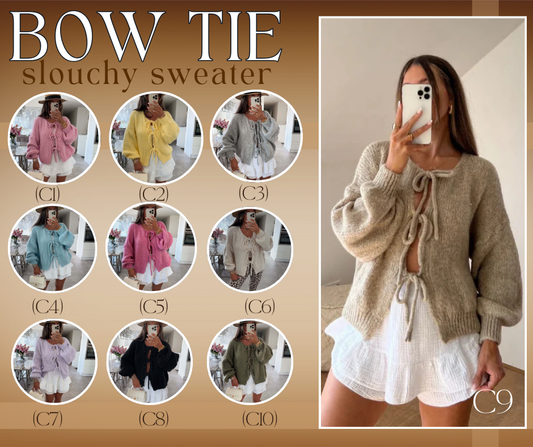 PREORDER: Bow Tie Slouchy Sweater 9.22.25 osym