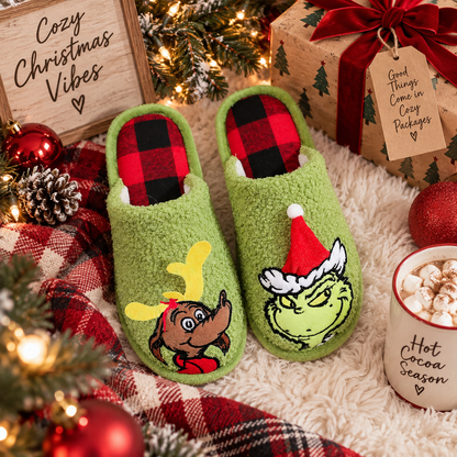 PREORDER: The Mean One Holiday Slippers 9.21.26