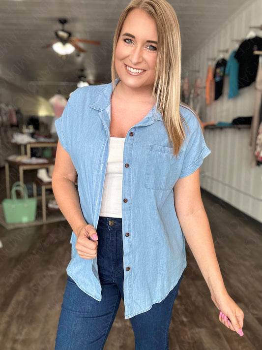 RTS: The Demi Denim Look Button Down-