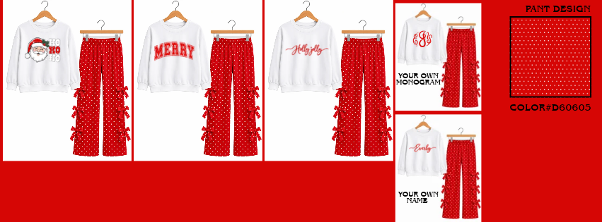 PREORDER: The Exclusive Holiday Custom Crewneck Bow Set | Premade Red Christmas  11.2.26