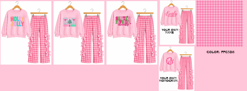 PREORDER: The Exclusive Holiday Custom Crewneck Bow Set | Premade Pink Christmas  11.2.26