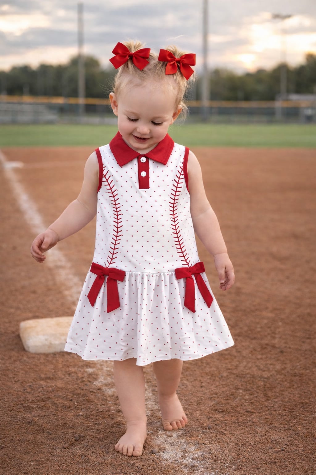 PREORDER: Bows & Baseball Dress 3.9.26