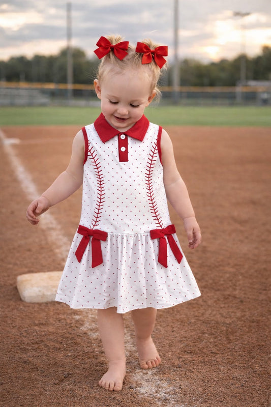 PREORDER: Bows & Baseball Dress 3.9.26