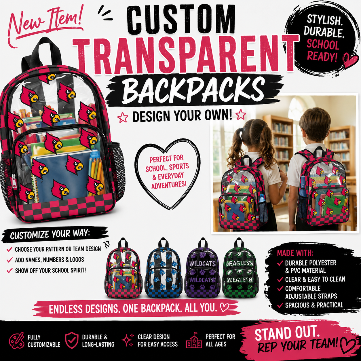 PREORDER: Custom Transparent Backpacks 7.6.26