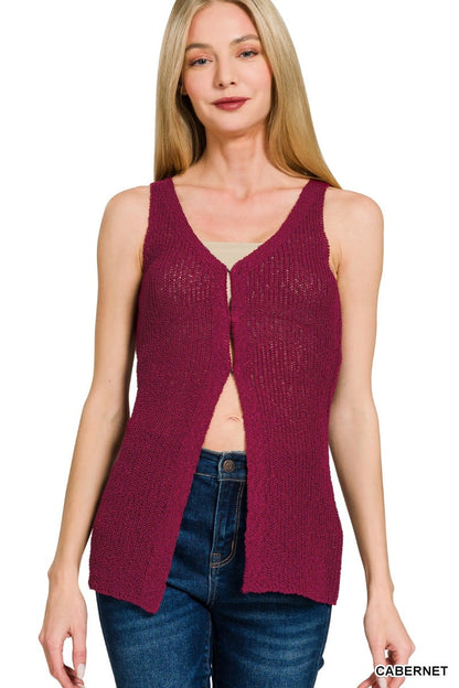 RTS: ZENANA Hood Eye Sweater Layering Vest