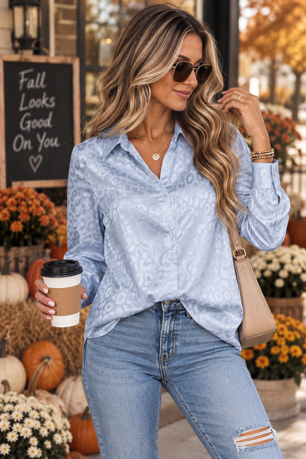 PREORDER: The Sienna Satin Leopard Blouse 9.28.26