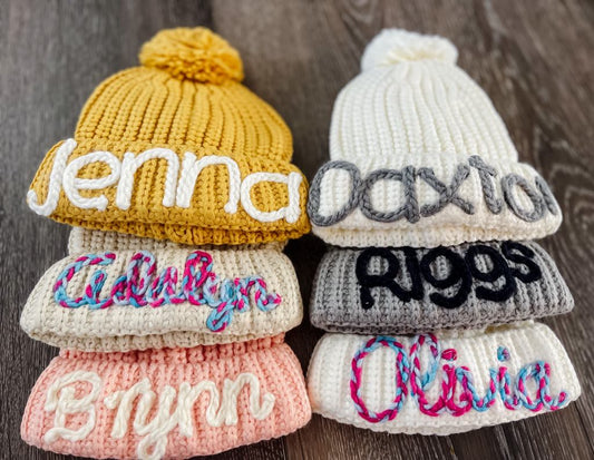 PREORDER: Custom Rope Embroidered Pompom Hat RERUN 11.2.26