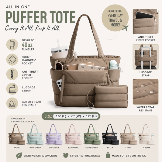 PREORDER: All-In-One Puffer Tote 4.27.26
