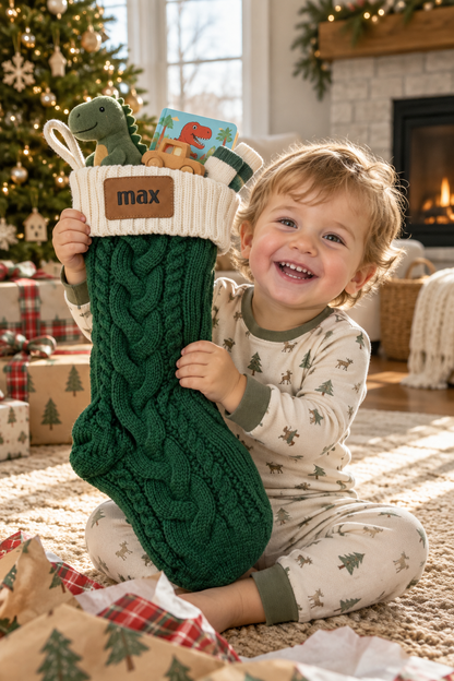 PREORDER: The Heirloom Cable Knit Stocking | Personalized Name Patch 10.5.26