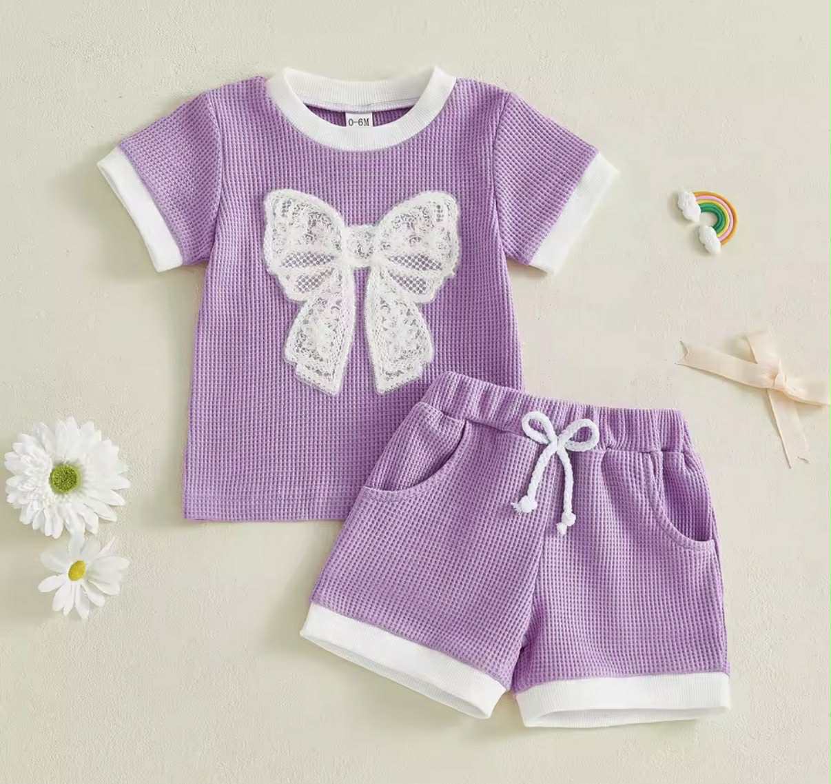 PREORDER: Bella Bow Ribbed Short Set 1.19.26