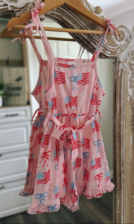 RTS: Flag and Bow Rompers