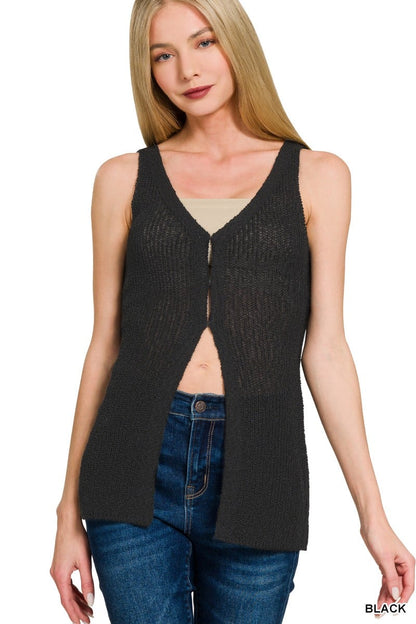 RTS: ZENANA Hood Eye Sweater Layering Vest