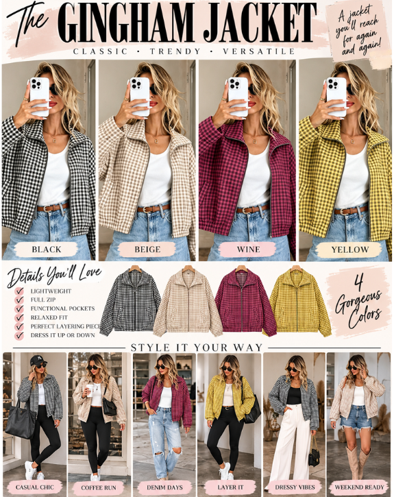 PREORDER: Gingham jacket  9.28.26