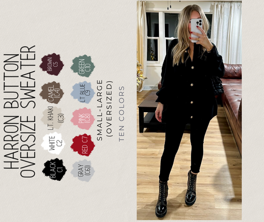 PREORDER: Harron button oversize sweater 9.22.25 osym