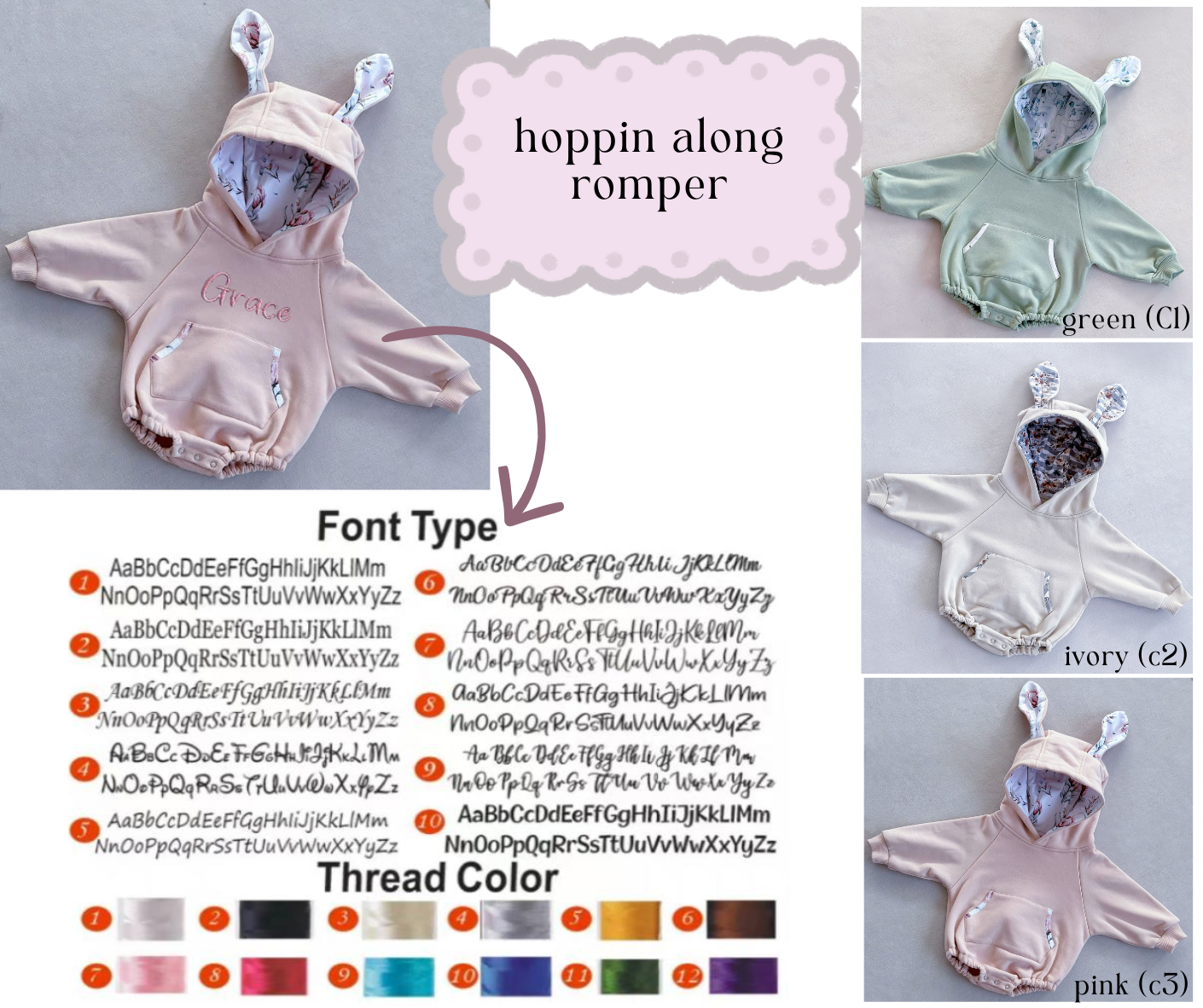 PREORDER: Hoppin' Along Romper 1.19.26 osym