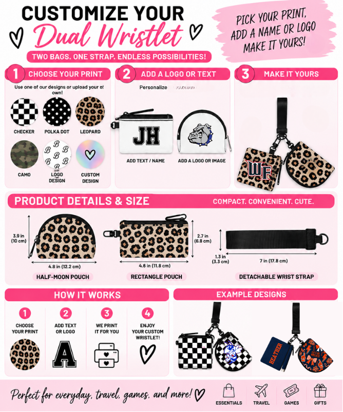 PREORDER: The Custom Dual Wristlet  - Totally Custom 9.28.26