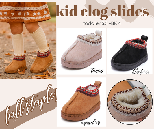 PREORDER: Kid's Clog slides 9.22.25