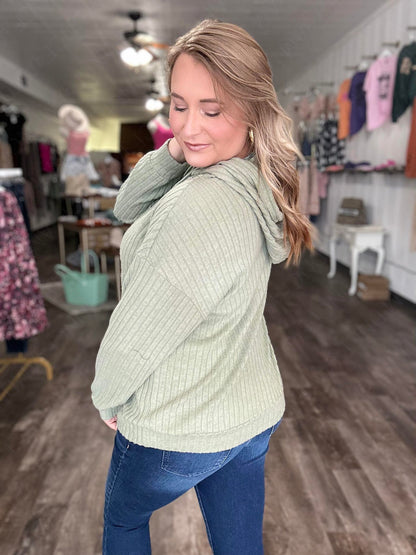 RTS: The Bricelynn Ribbed Hood Sweater