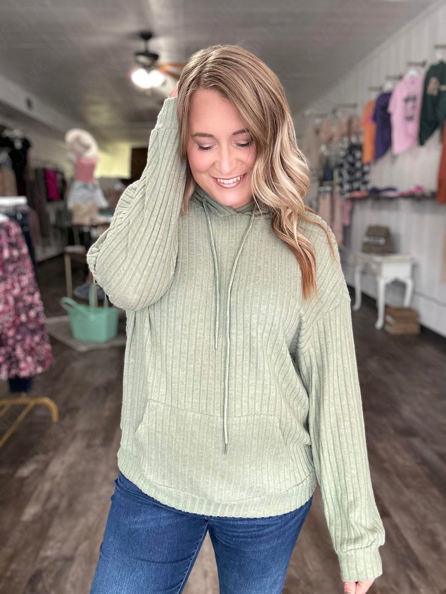 RTS: The Bricelynn Ribbed Hood Sweater