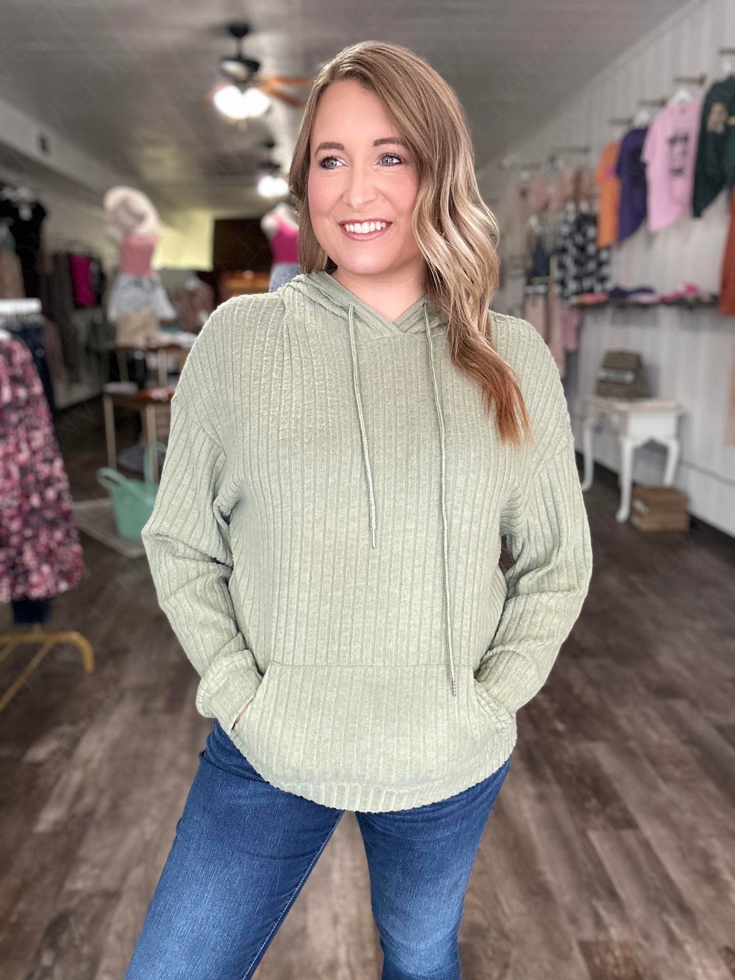 RTS: The Bricelynn Ribbed Hood Sweater