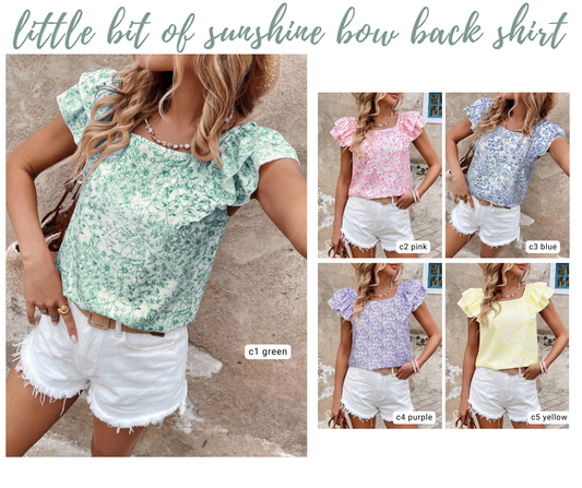 PREORDER: Little bit of Sunshine Bow Back shirt 2.23.26