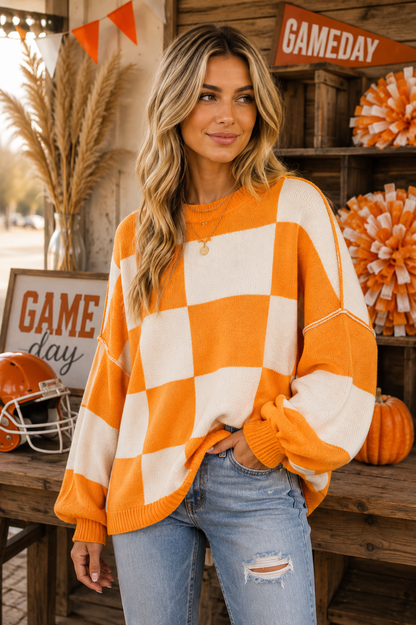 PREORDER: Cozy Checker Sweater RERUN 9.28.26