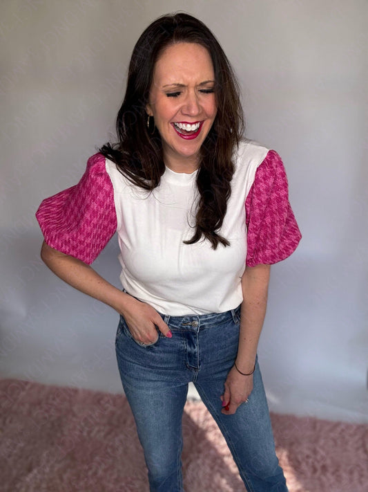 RTS: Leeann Pink Puff Shirt!