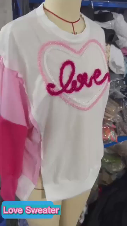 RTS: The Gwen Glitter embroidered Love Sweater!